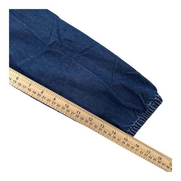 Madewell Womens Size(S) Blue Denim Ruffle Detail Cotton Blouse Top Cropped - Picture 8 of 8